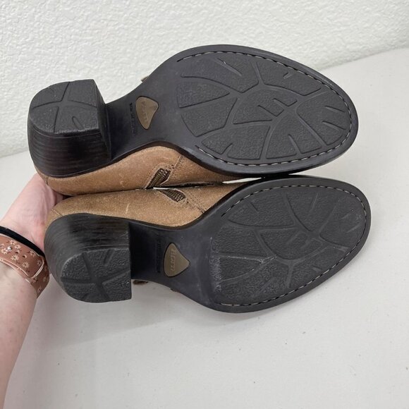 Born Davis Distressed Leather Monk Strap Heeled Bootie Shoe D77717 Womens 10 M - Picture 9 of 9